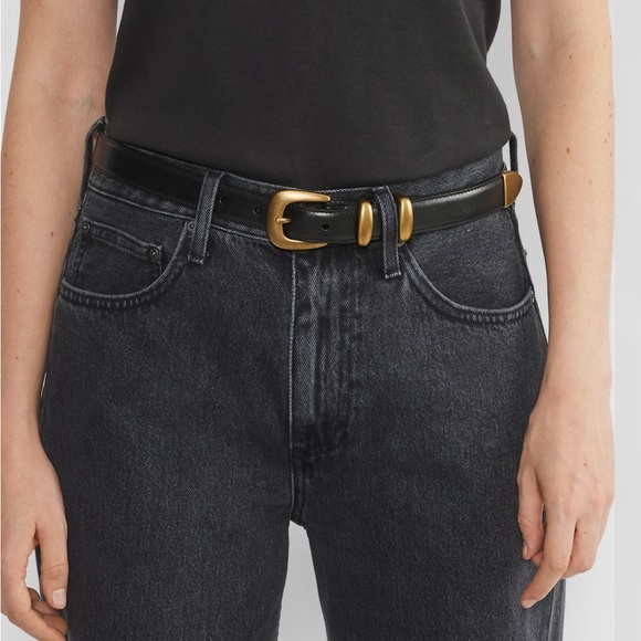 Aritzia Legendary Solid Brass Leather Belt - Picture 1 of 1